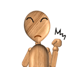 mokokomo-biyori Wooden doll sticker #15800087