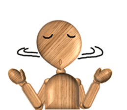 mokokomo-biyori Wooden doll sticker #15800088