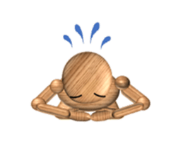 mokokomo-biyori Wooden doll sticker #15800089