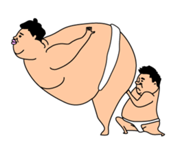Happy cute Sumo wrestler sticker #15803431