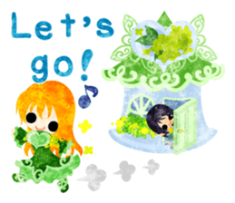 Flower objects and pretty little people sticker #15804485