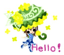 Flower objects and pretty little people sticker #15804487