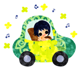 Flower objects and pretty little people sticker #15804490