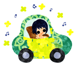 Flower objects and pretty little people sticker #15804490
