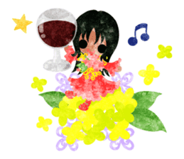 Flower objects and pretty little people sticker #15804496