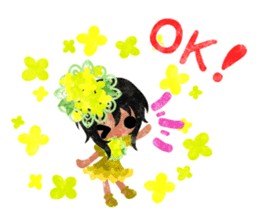 Flower objects and pretty little people sticker #15804498