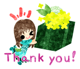 Flower objects and pretty little people sticker #15804500