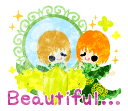 Flower objects and pretty little people sticker #15804520
