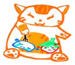 Stealing money cat Asha+Emily And Alger sticker #15808054
