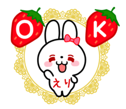 The white rabbit with ribbon for "Elli" sticker #15808276