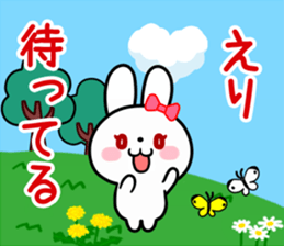 The white rabbit with ribbon for "Elli" sticker #15808311