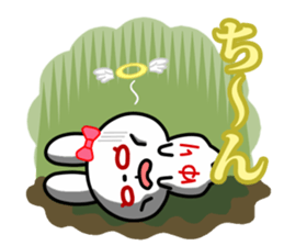 The white rabbit with ribbon for "Yuri" sticker #15811801