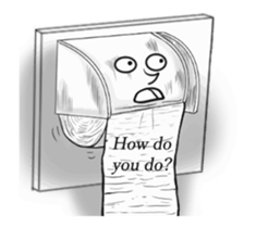 Textured toilet paper English sticker #15811866