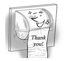 Textured toilet paper English sticker #15811867