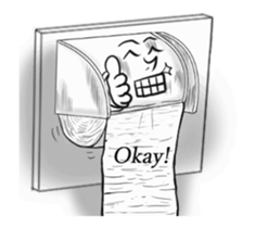 Textured toilet paper English sticker #15811869