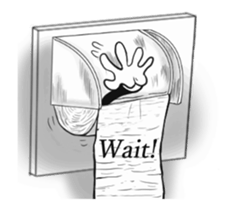 Textured toilet paper English sticker #15811871