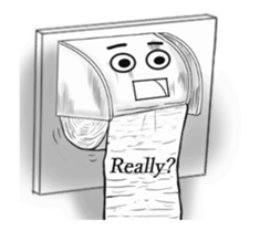 Textured toilet paper English sticker #15811873