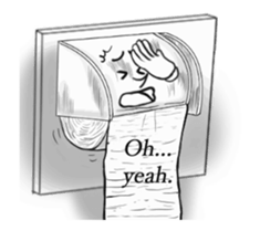 Textured toilet paper English sticker #15811876