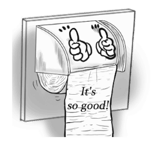 Textured toilet paper English sticker #15811878