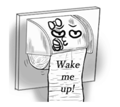 Textured toilet paper English sticker #15811879