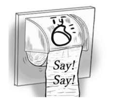 Textured toilet paper English sticker #15811880