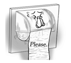 Textured toilet paper English sticker #15811881