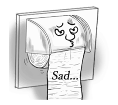 Textured toilet paper English sticker #15811882