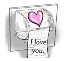 Textured toilet paper English sticker #15811883