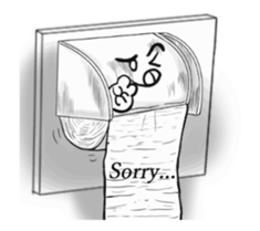 Textured toilet paper English sticker #15811884