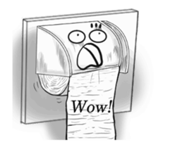 Textured toilet paper English sticker #15811886
