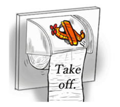 Textured toilet paper English sticker #15811888