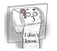 Textured toilet paper English sticker #15811889