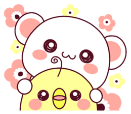Fluffy Bear flowers, girly!40set sticker #15813737