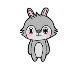 cute gray rabbit sticker #15815410