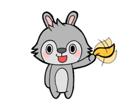 cute gray rabbit sticker #15815411