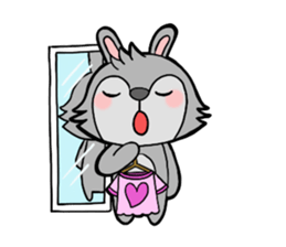 cute gray rabbit sticker #15815412