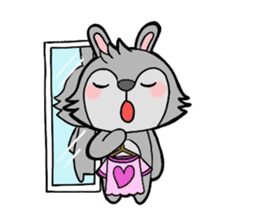 cute gray rabbit sticker #15815412
