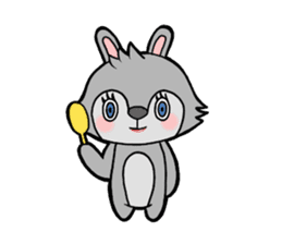 cute gray rabbit sticker #15815413