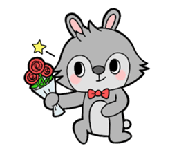 cute gray rabbit sticker #15815414