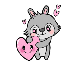 cute gray rabbit sticker #15815415