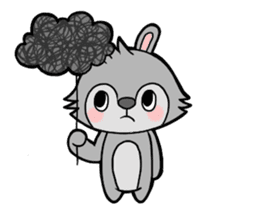 cute gray rabbit sticker #15815417