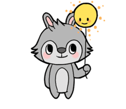 cute gray rabbit sticker #15815418