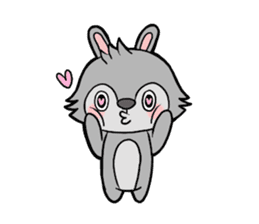 cute gray rabbit sticker #15815419