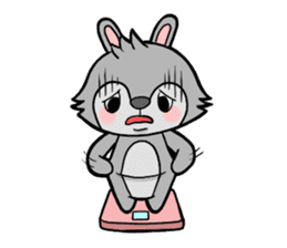 cute gray rabbit sticker #15815420