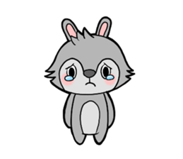 cute gray rabbit sticker #15815421