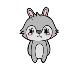 cute gray rabbit sticker #15815421