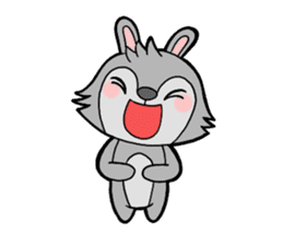 cute gray rabbit sticker #15815422