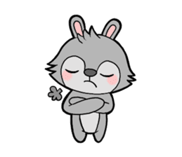 cute gray rabbit sticker #15815424
