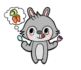cute gray rabbit sticker #15815425