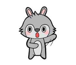 cute gray rabbit sticker #15815426